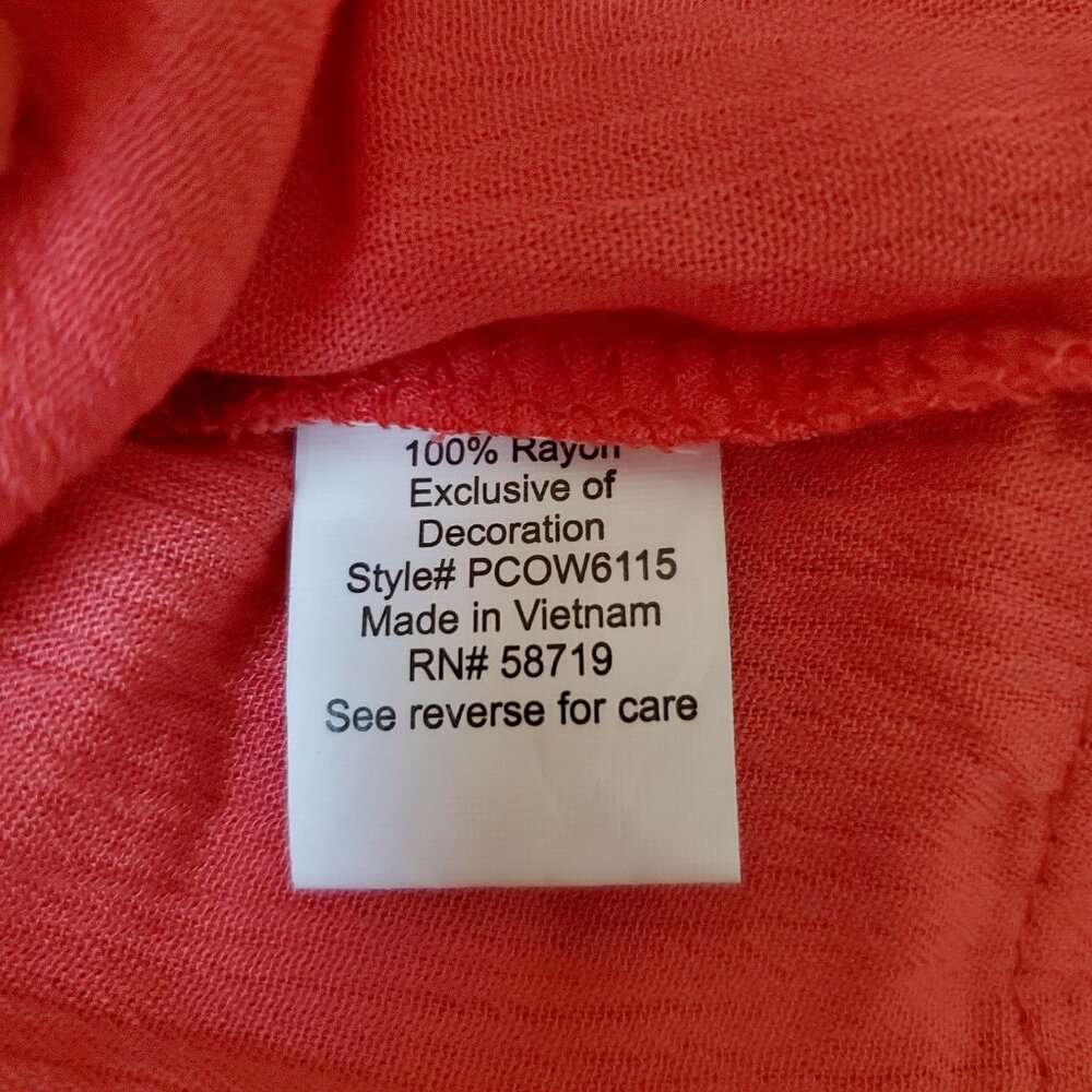 Women's XL NY Collection Rust Tunic Boho Gypsy Festival Hippie Peasant Peasant - Picture 7 of 8